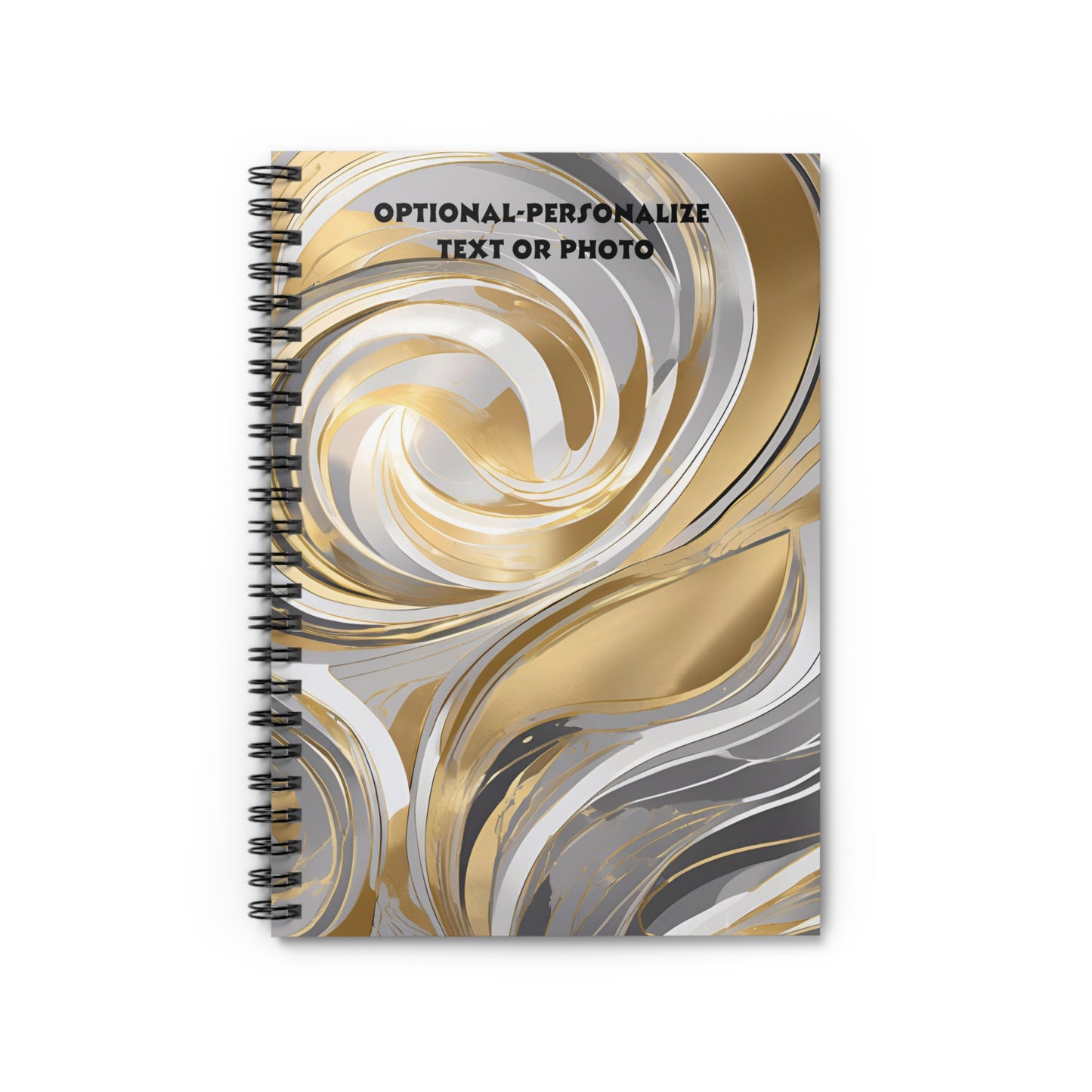 Golden Swirls - Personalized Spiral Notebook