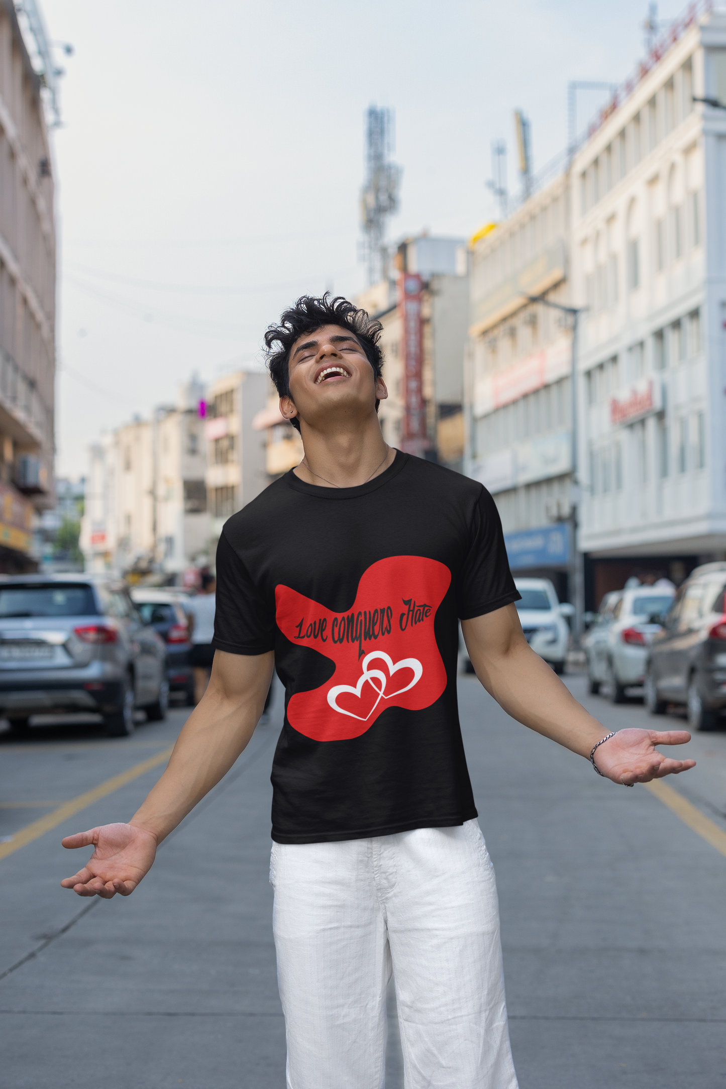 Love Conquers Hate - Unisex Heavy Cotton Tee