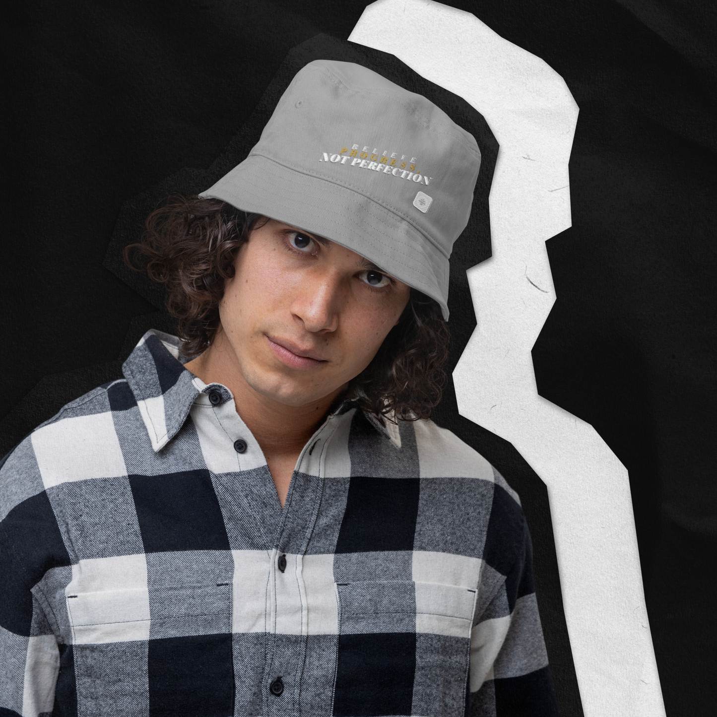 Believe, Progress, Not Perfection | Unisex Bucket Hat (light grey) | The Just Simple Series