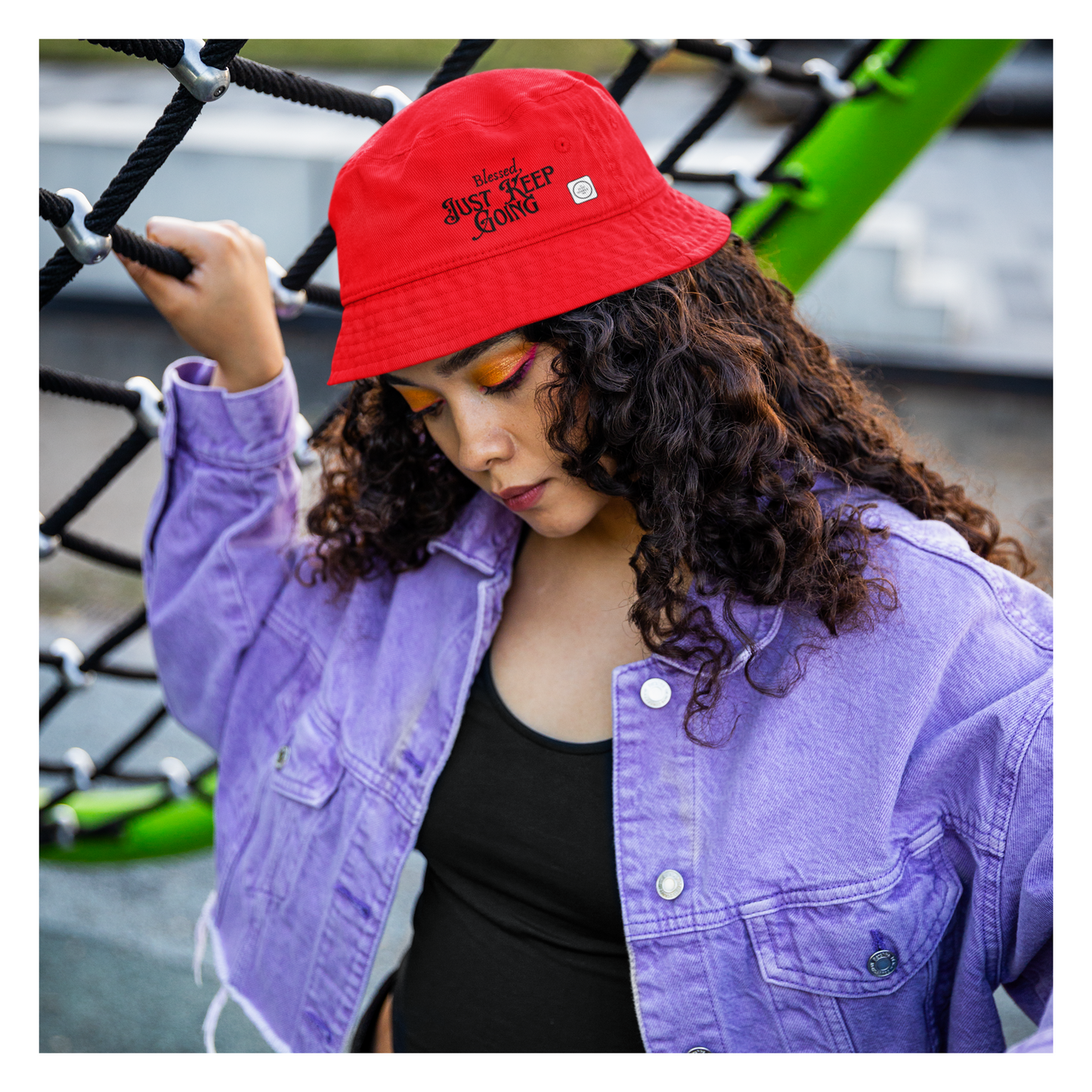 Blessed, Just Keep Going | Unisex Bucket Hat (red) | The Just Simple Series