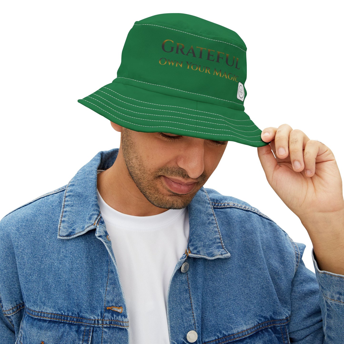Grateful, Own Your Magic | Unisex Bucket Hat (dark green) | The Just Simple Series