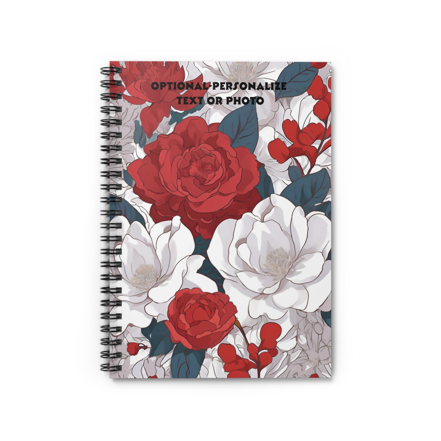Rose - Personalized Floral Spiral Notebook