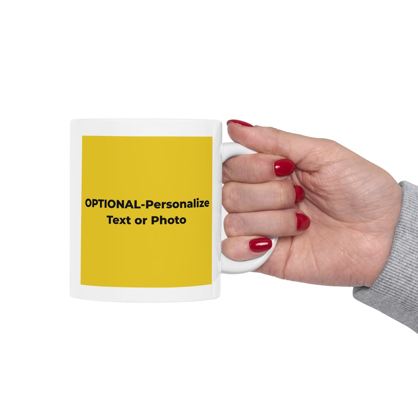 Peace & Love (yellow) - Ceramic Mug - 11oz & 15oz - Perfect Gift for Inspiration & Motivation