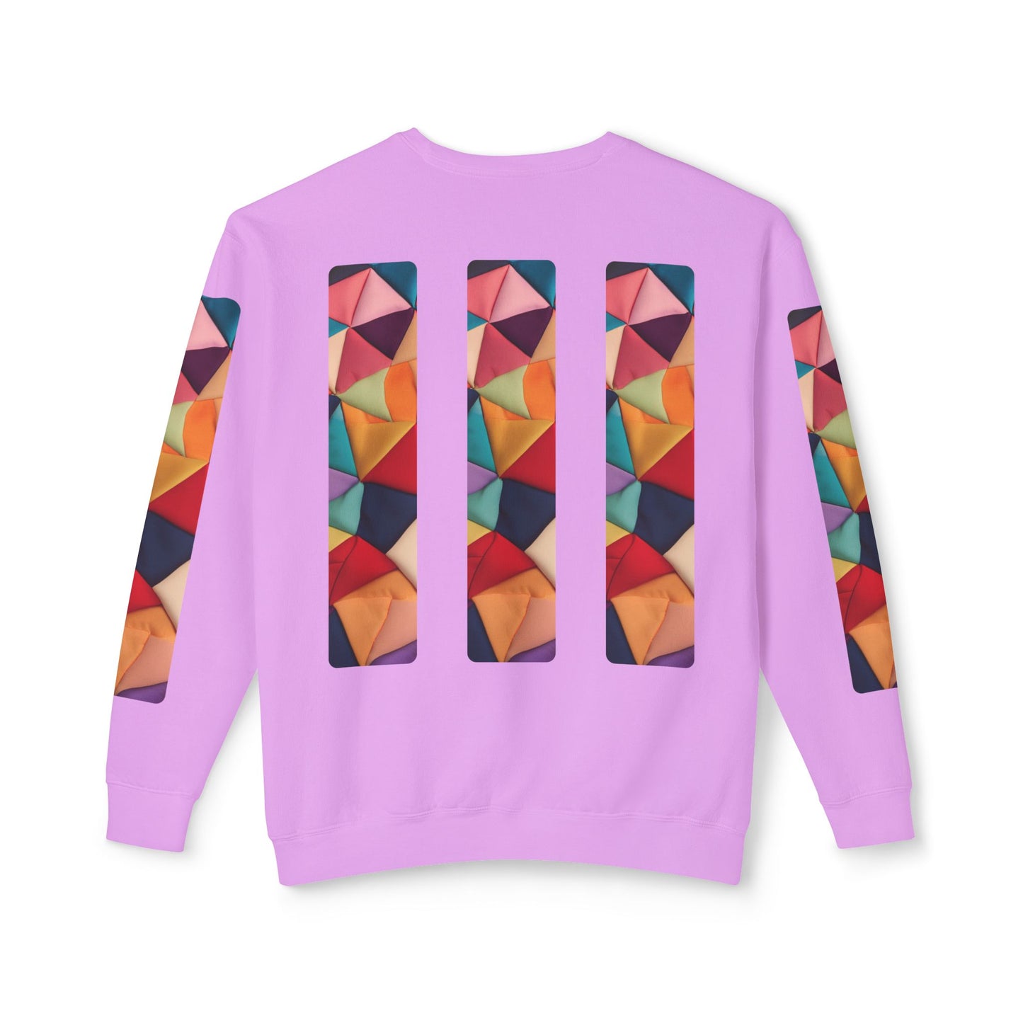 Color Maze - Colorful Geometric Design Unisex Lightweight Crewneck Sweatshirt - Stylish & Comfortable