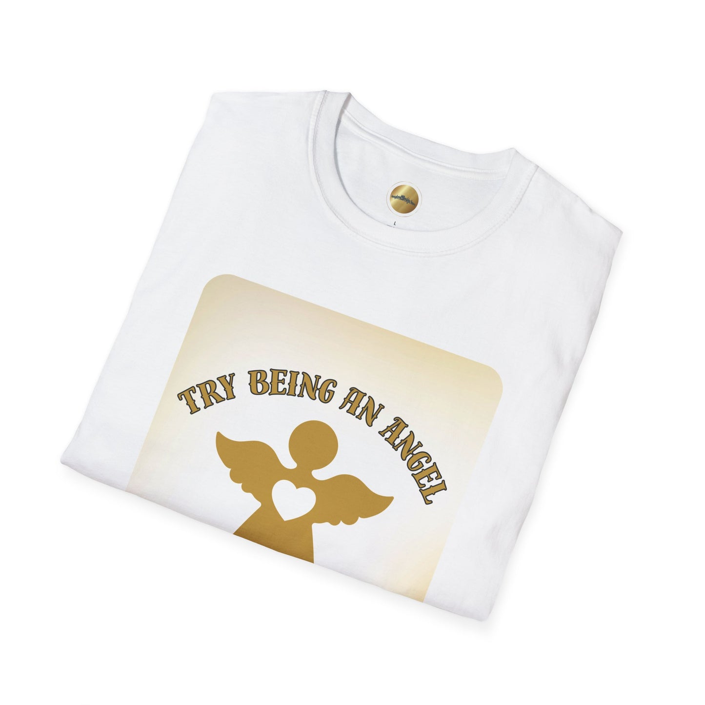 Try Being An Angel - Inspirational Softstyle Unisex Tee