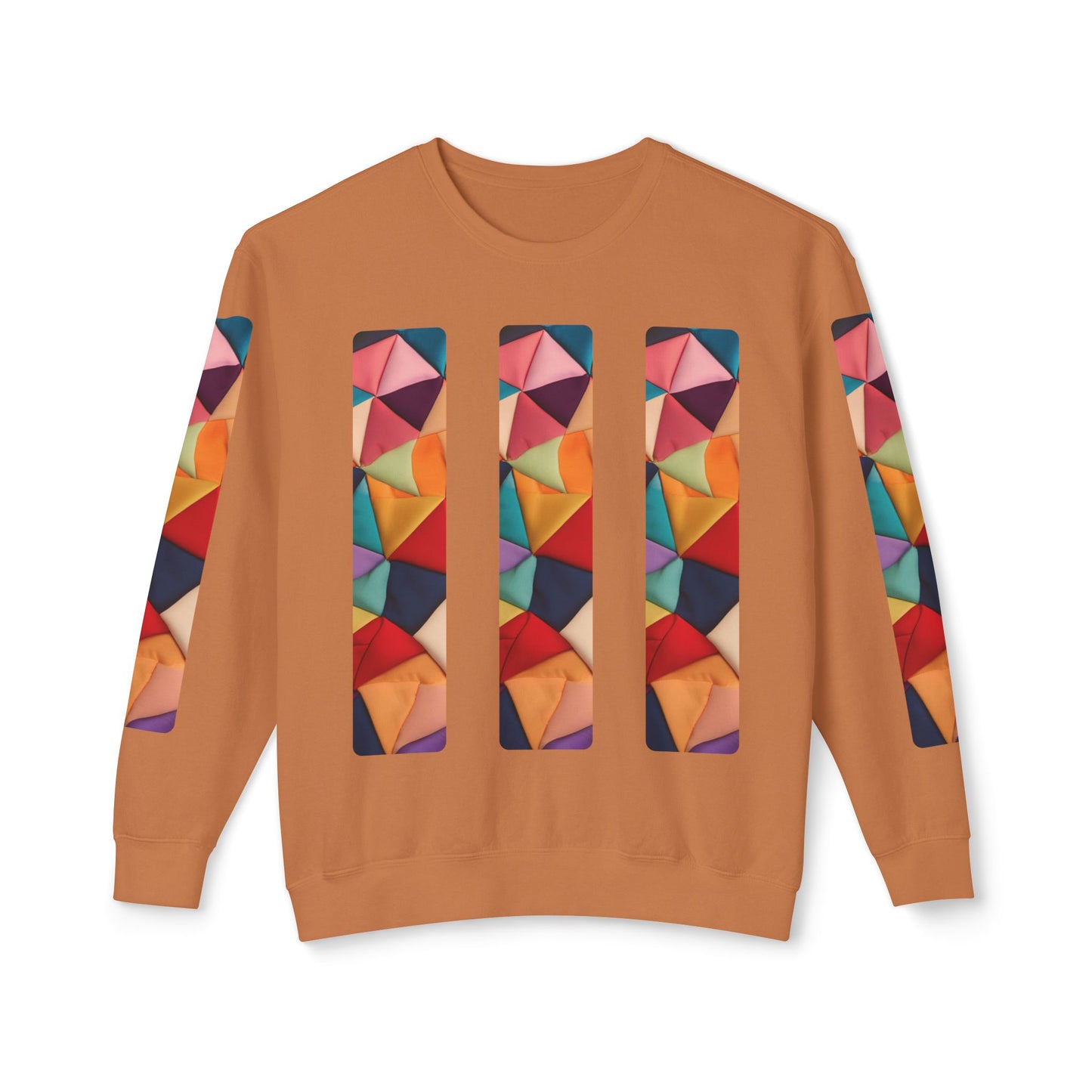 Color Maze - Colorful Geometric Design Unisex Lightweight Crewneck Sweatshirt - Stylish & Comfortable