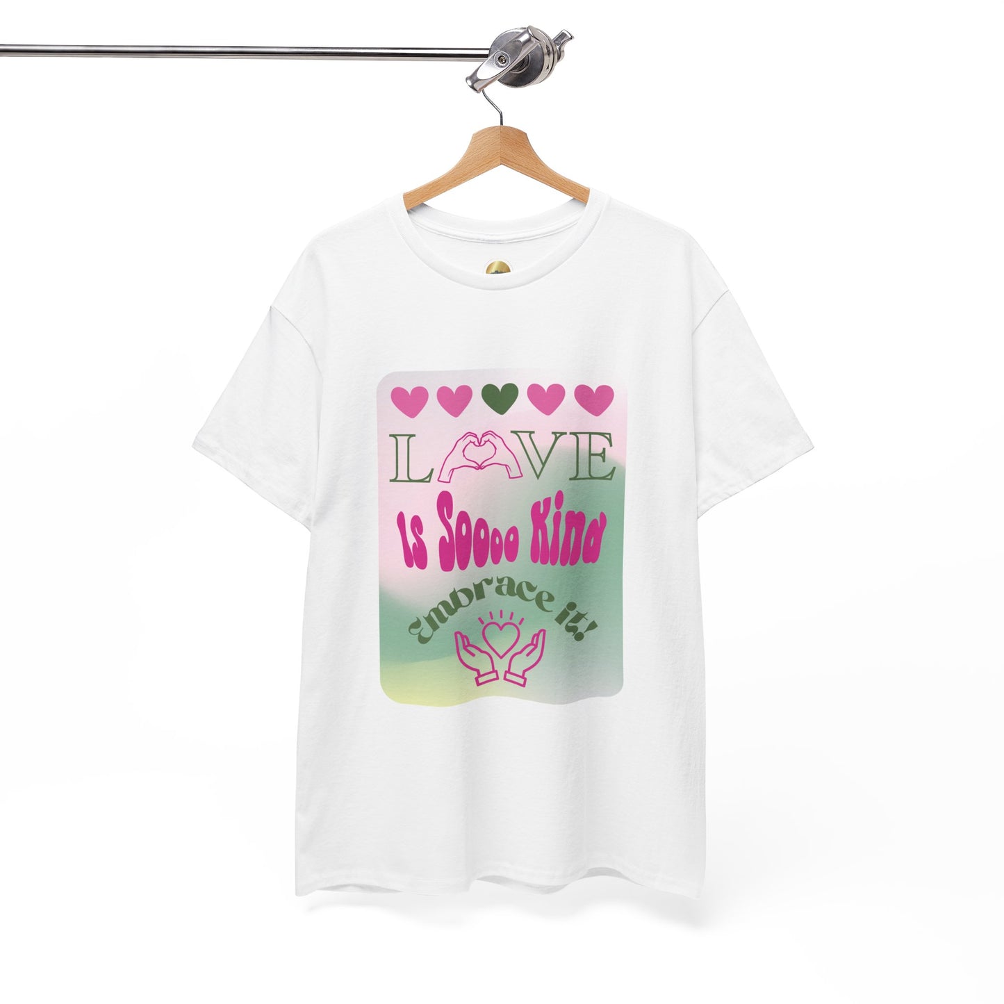 Love Is So Kind (pink & green) - Heavy Cotton Tee