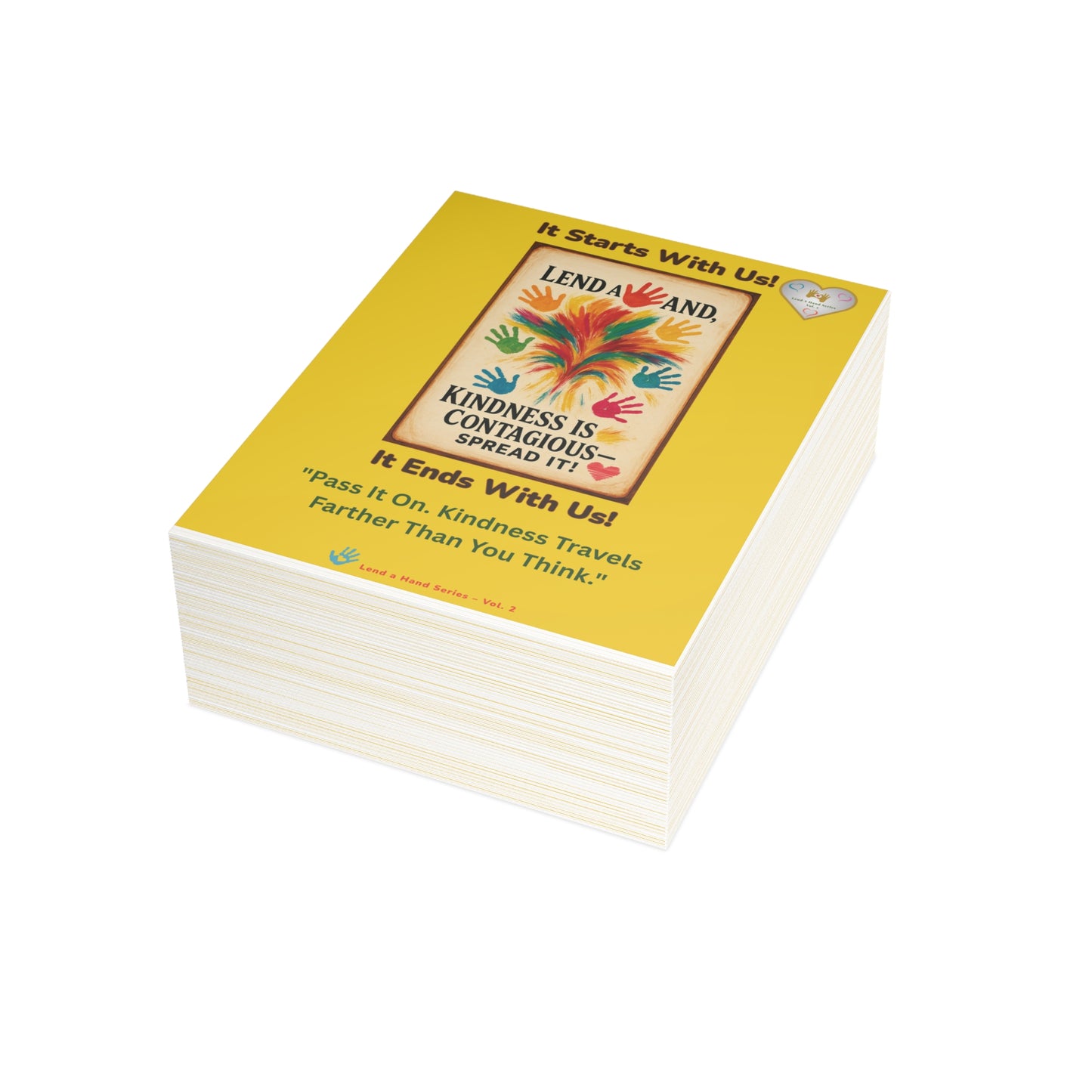 Lend a Hand, Lift a Heart - Postcard (vertical) Vol. 2 | "Pass It On. Kindness Travels Farther Than You Think."