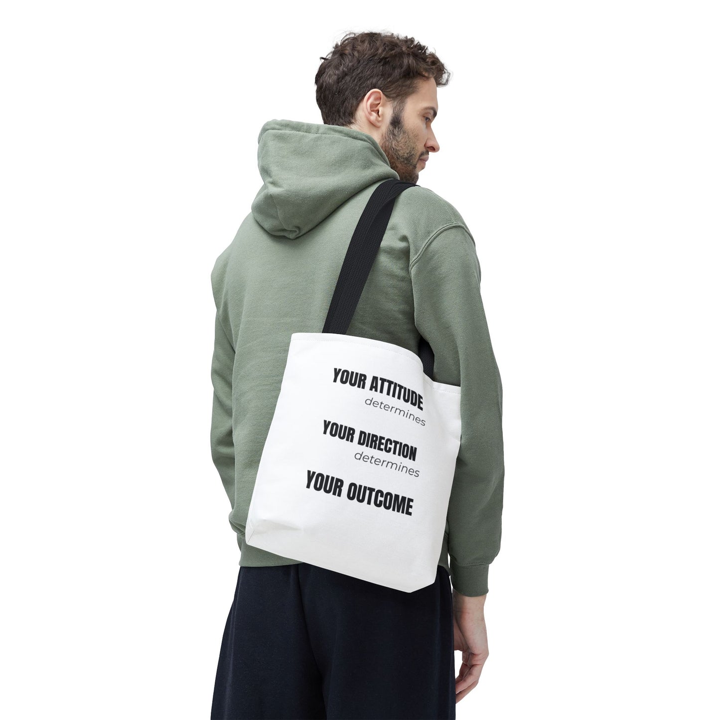 Your Attitude Determines Tote Bag | Inspirational Christian Mindset Carryall
