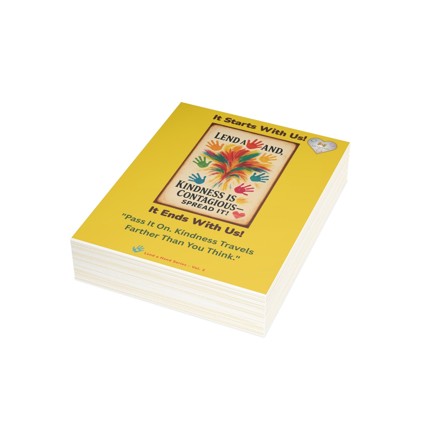 Lend a Hand, Lift a Heart - Postcard (vertical) Vol. 2 | "Pass It On. Kindness Travels Farther Than You Think."