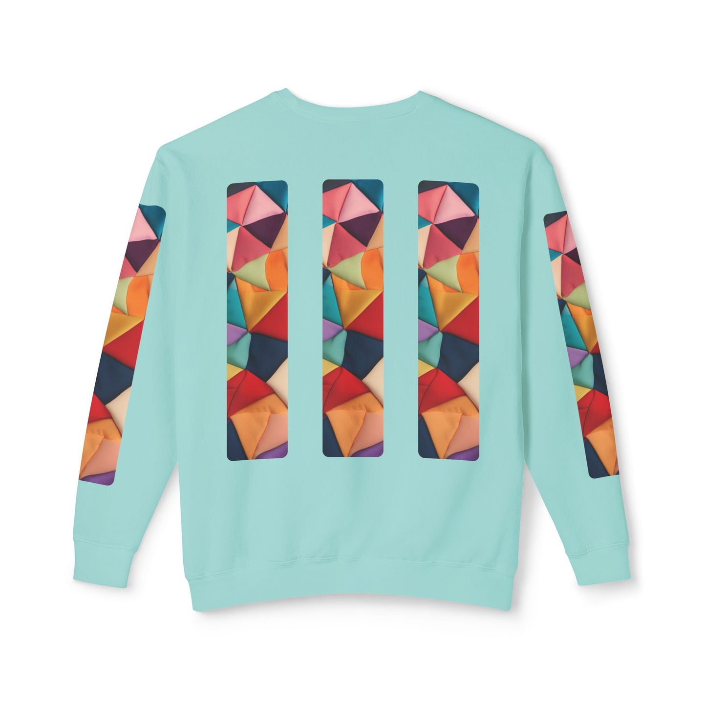 Color Maze - Colorful Geometric Design Unisex Lightweight Crewneck Sweatshirt - Stylish & Comfortable