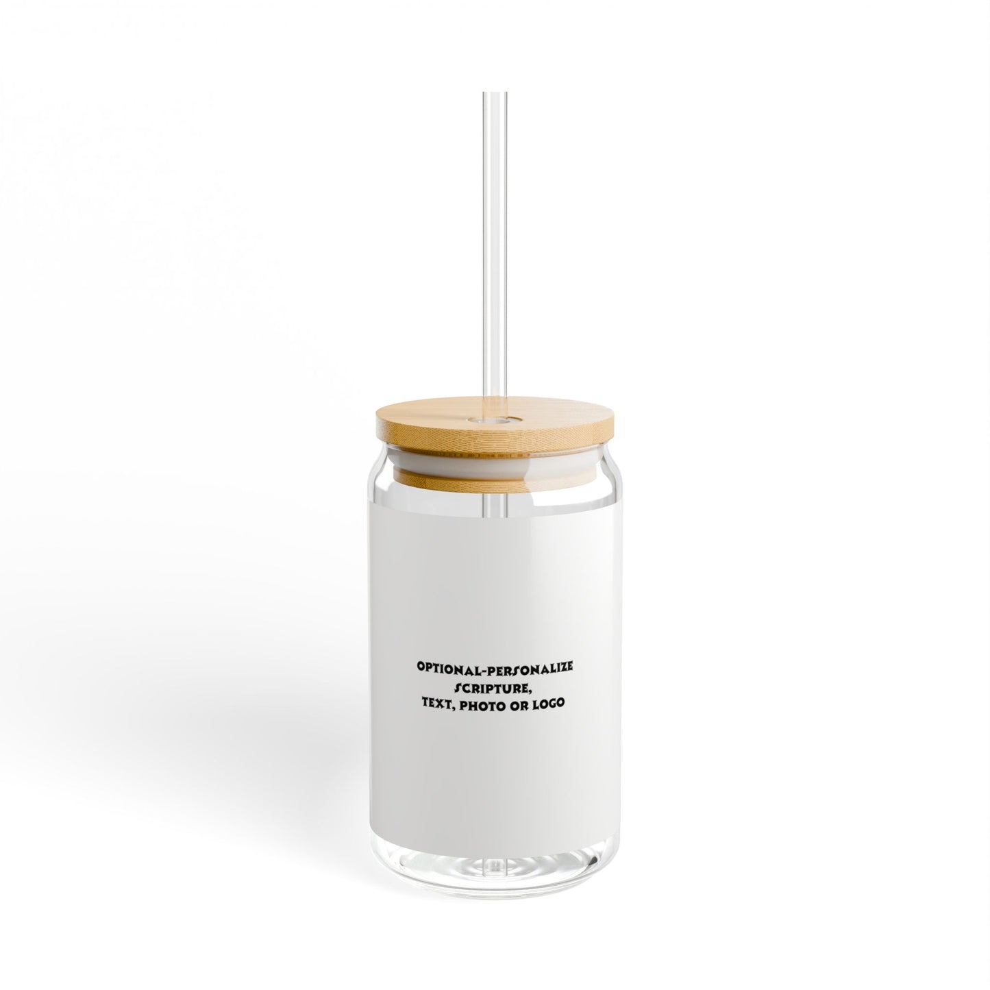 Personalized (frost look) - 16oz Sipper Glass with Bamboo Lid - Customizable Drinkware for Every Occasion