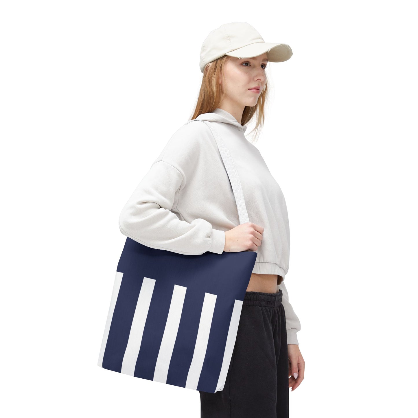 La Strie (navy & white) - Tote Bag - Stylish Beach Vibes for Every Occasion!