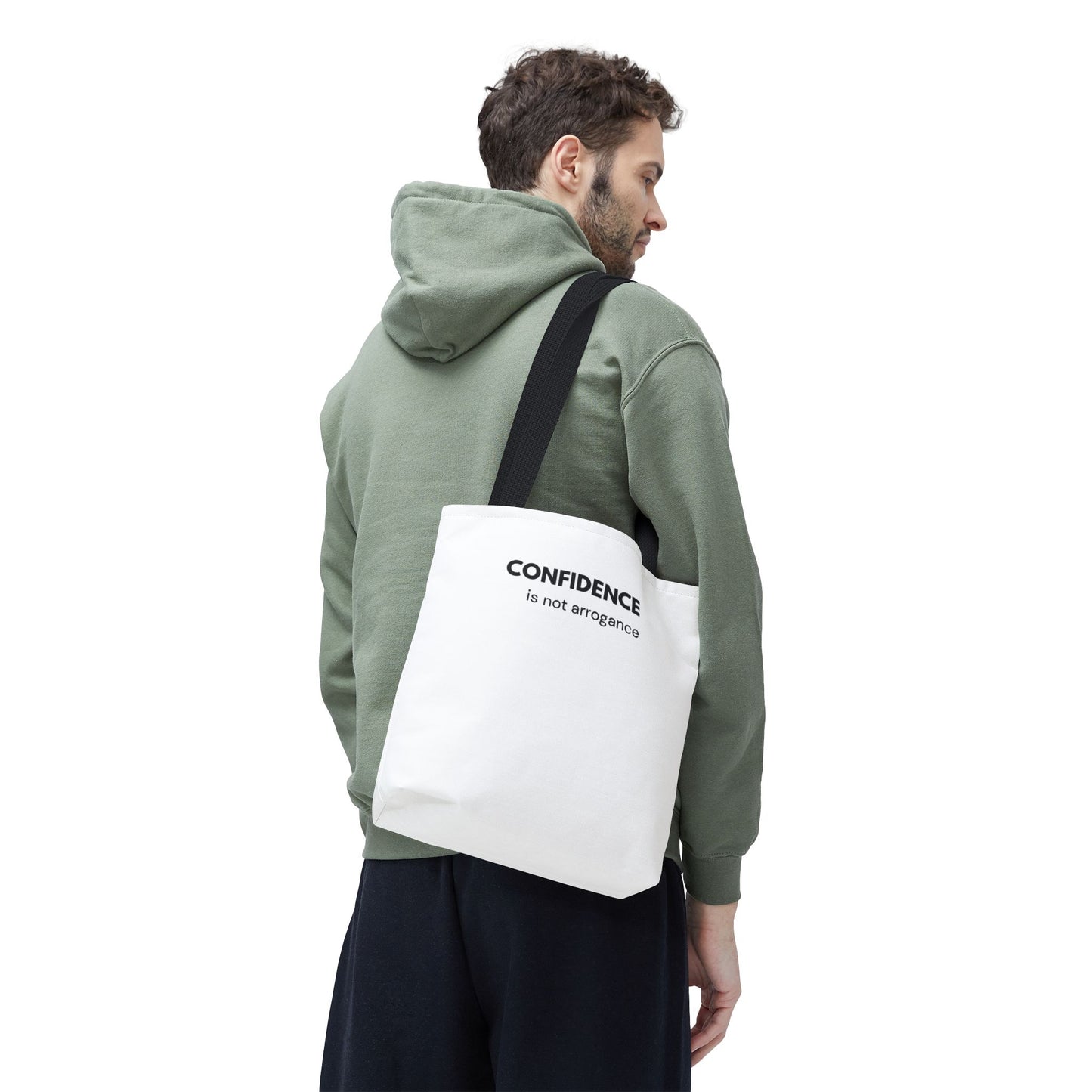 Confidence Is Not Arrogance Tote Bag | Faith-Inspired Statement Carryall
