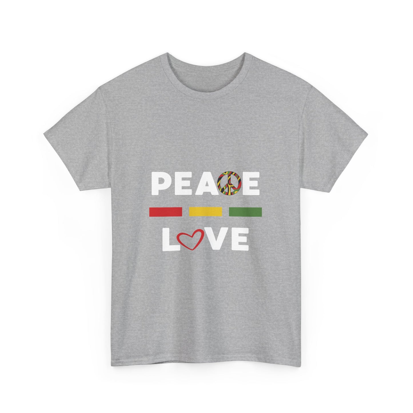 Peace-Love (white lettering) - Heavy Cotton Tee