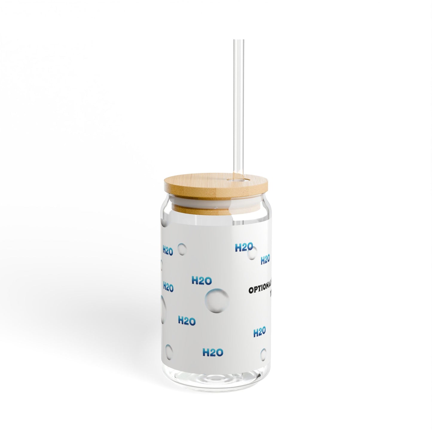 Water Drops H2O (blue letters)- Sipper Glass 16oz