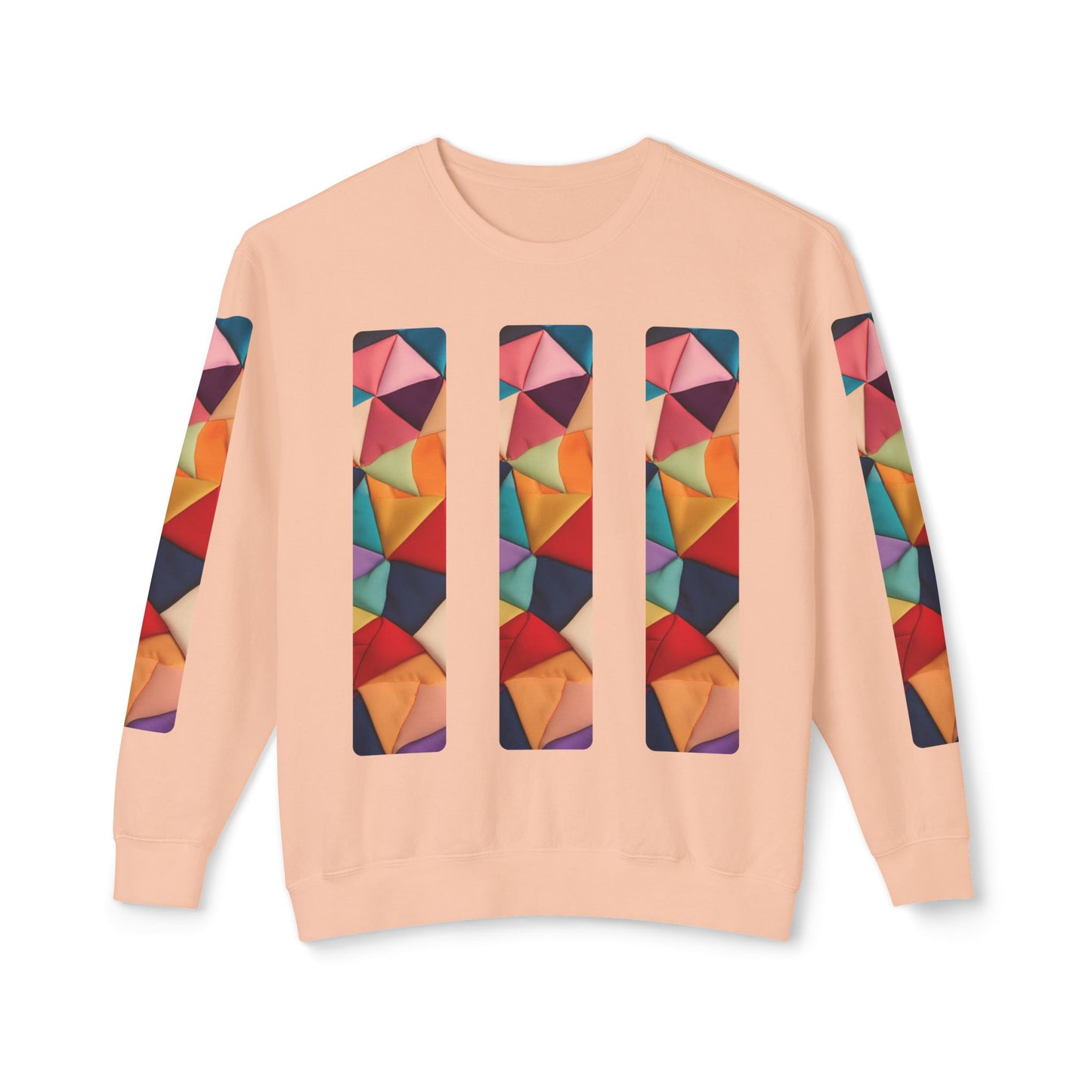 Color Maze - Colorful Geometric Design Unisex Lightweight Crewneck Sweatshirt - Stylish & Comfortable