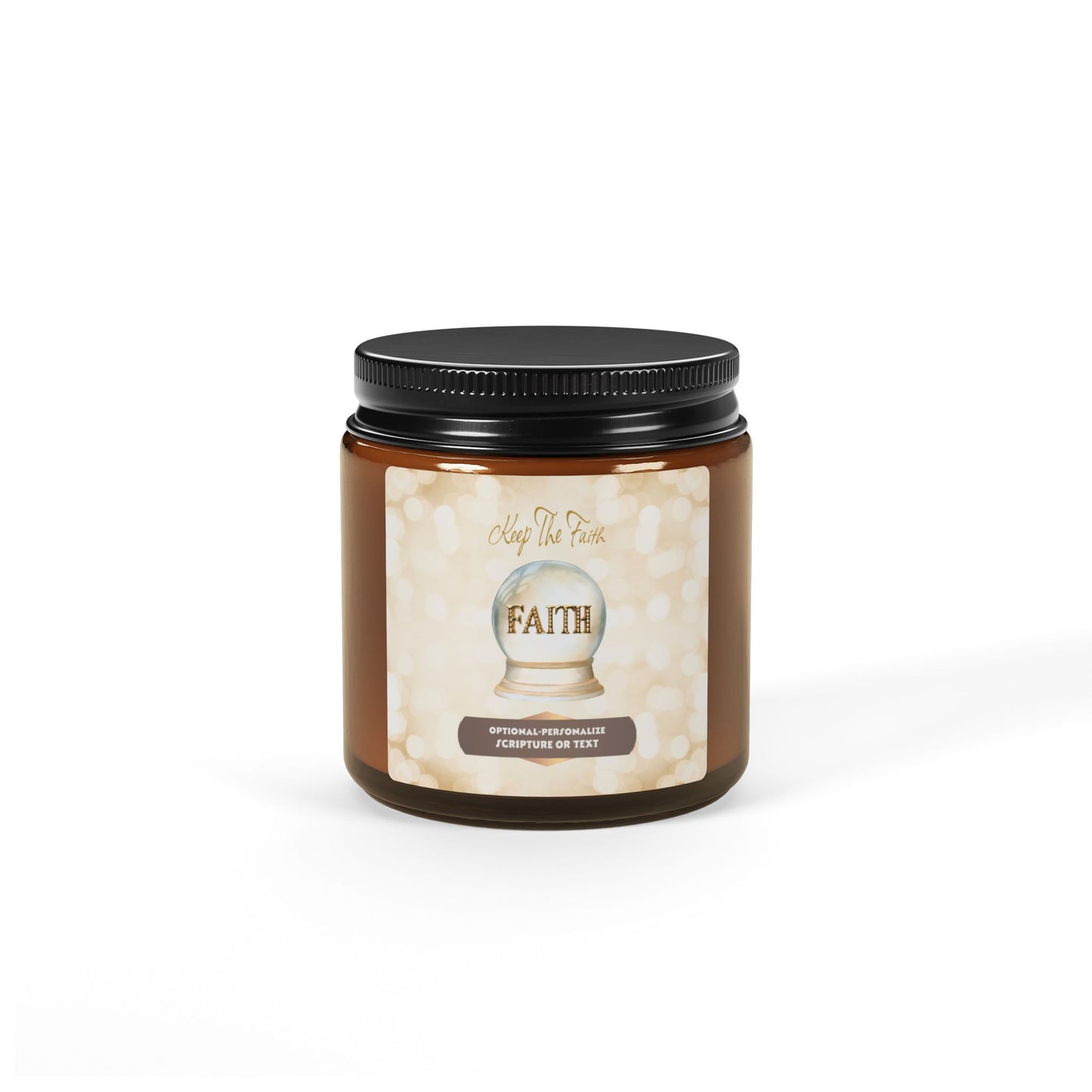 Keep The Faith - Amber Jar 4oz, Soy Candle - for Relaxation & Inspiration