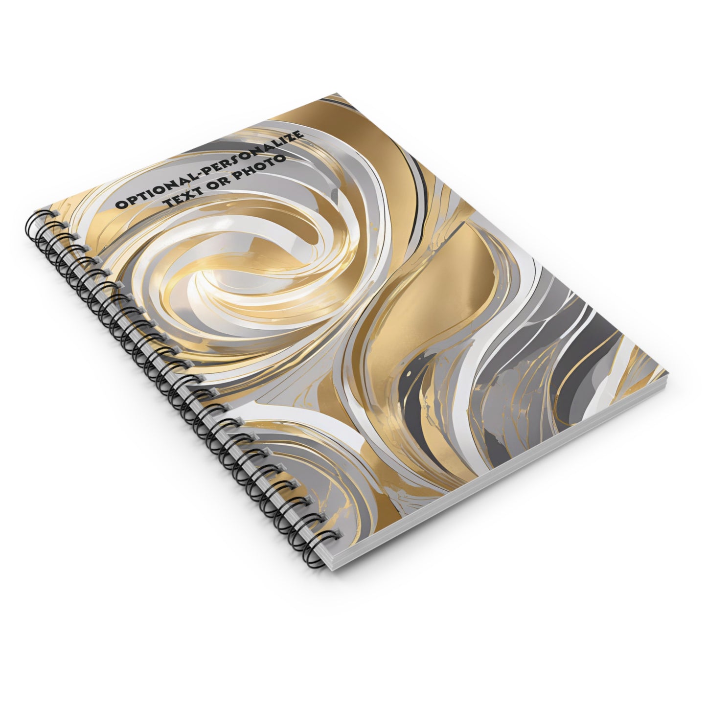 Golden Swirls - Personalized Spiral Notebook