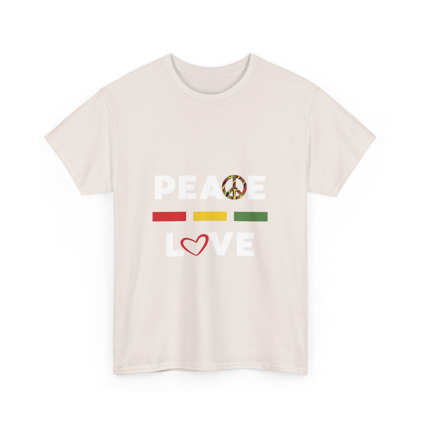 Peace-Love (white lettering) - Heavy Cotton Tee