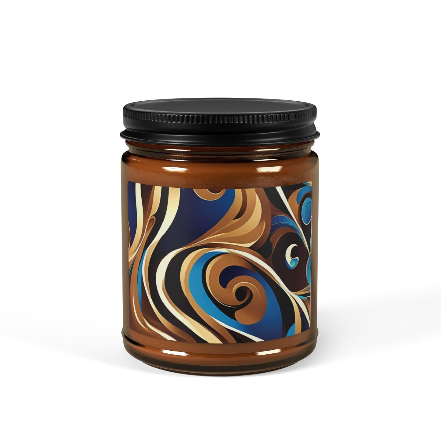 Blue Maze - Amber Jar 9oz, Soy Candle - Eco-Friendly