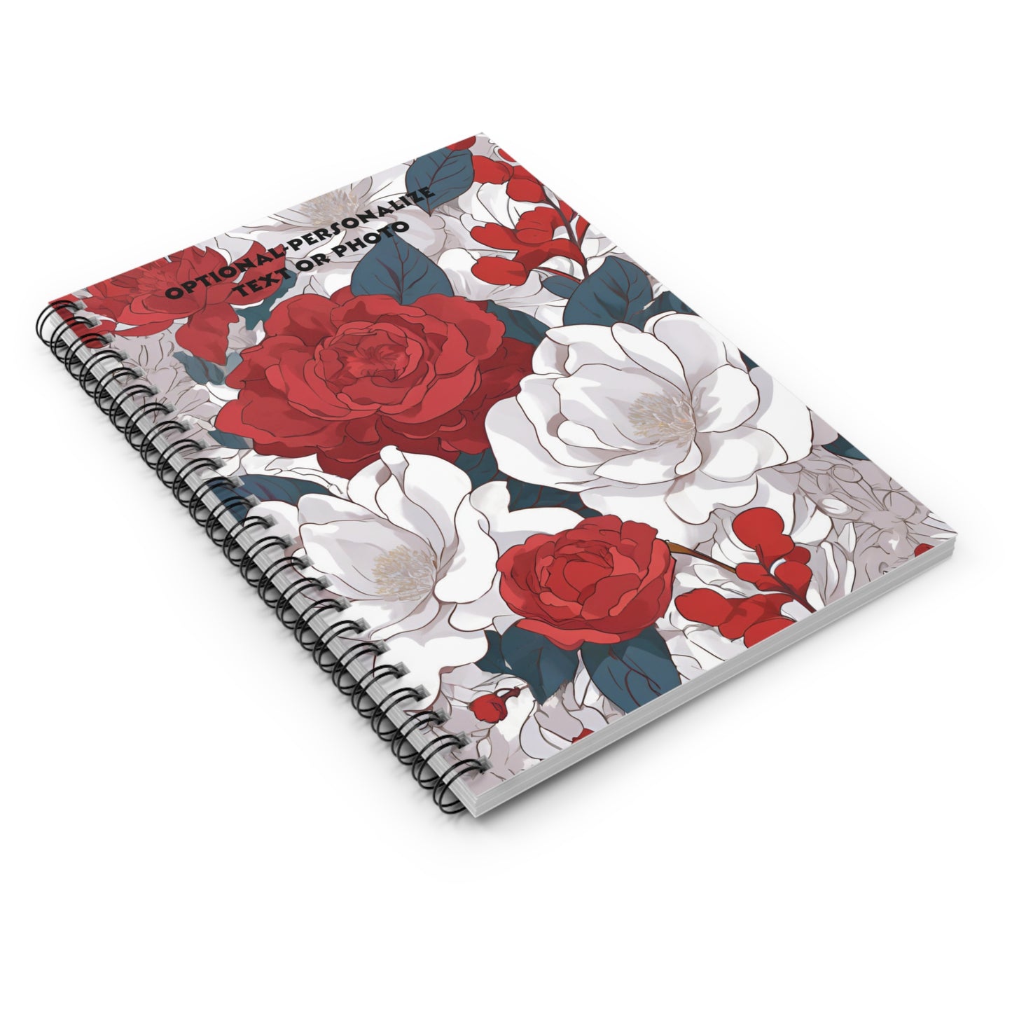 Rose - Personalized Floral Spiral Notebook