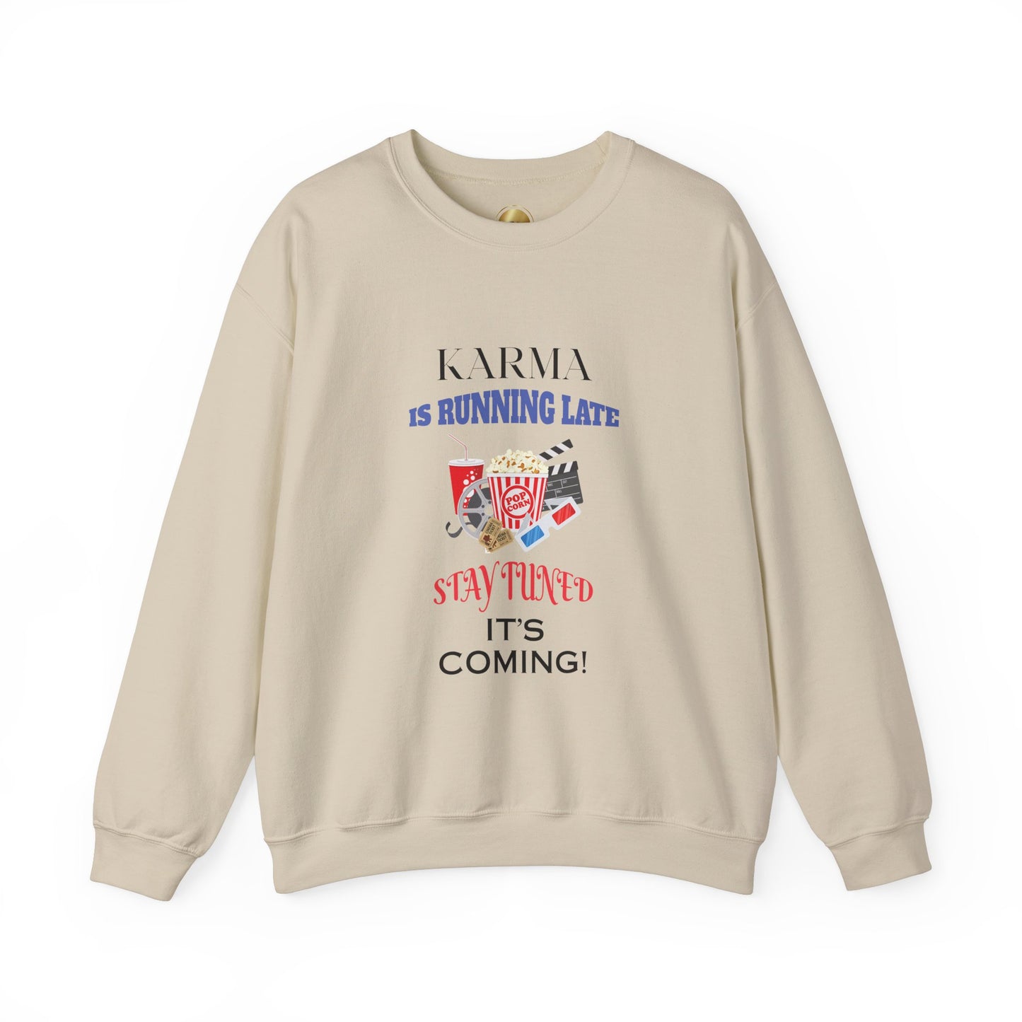 Karma Running Late - Heavy Blend Crewneck Sweatshirt - Comfort and Durability - Unisex