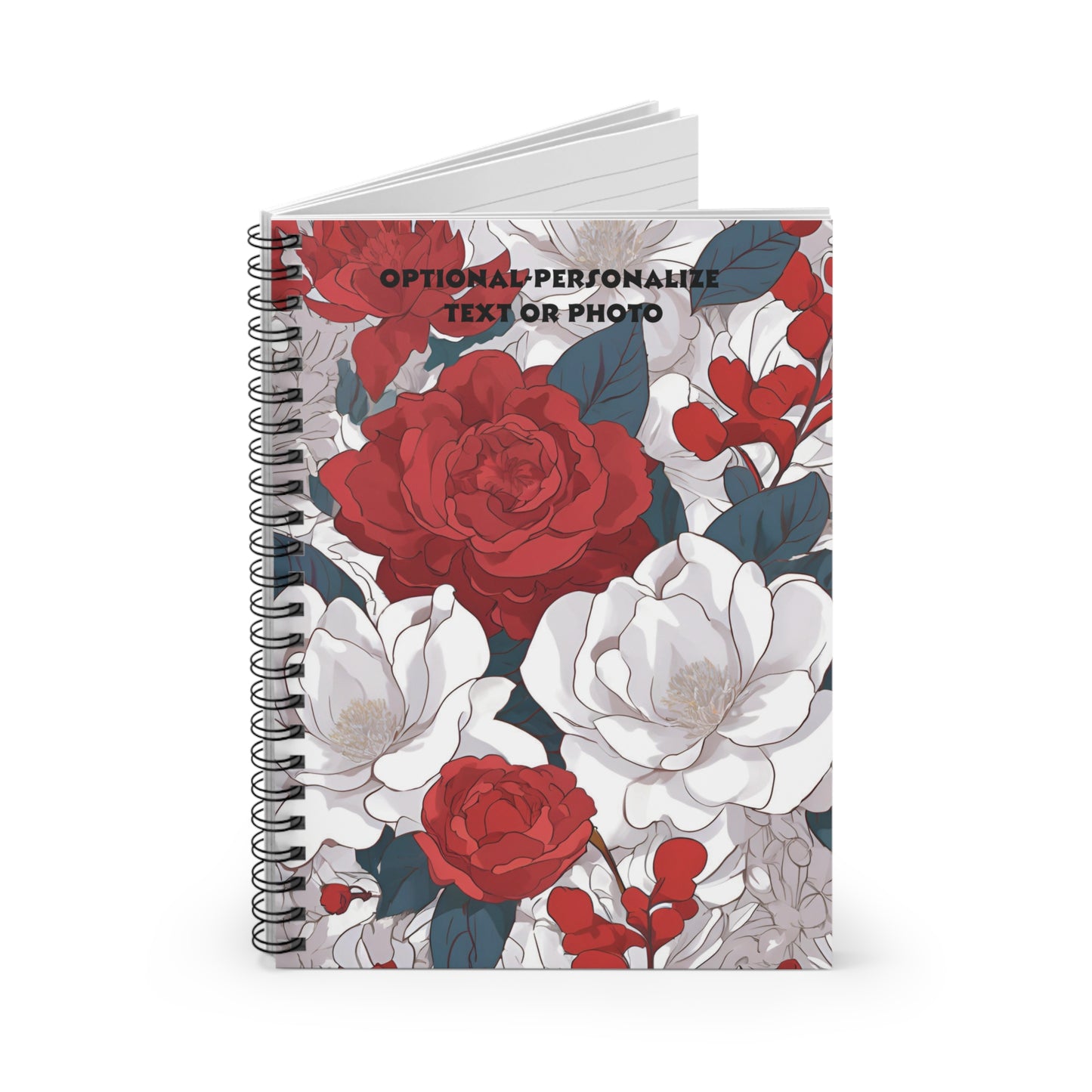 Rose - Personalized Floral Spiral Notebook