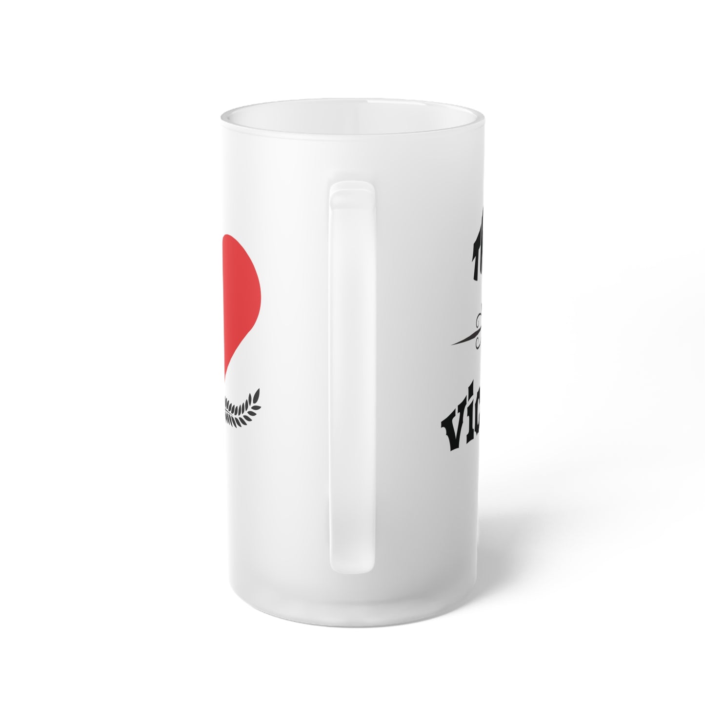 Think Victory - Frosted 16 oz. Glass Beer Mug - Celebrate Victory with Style