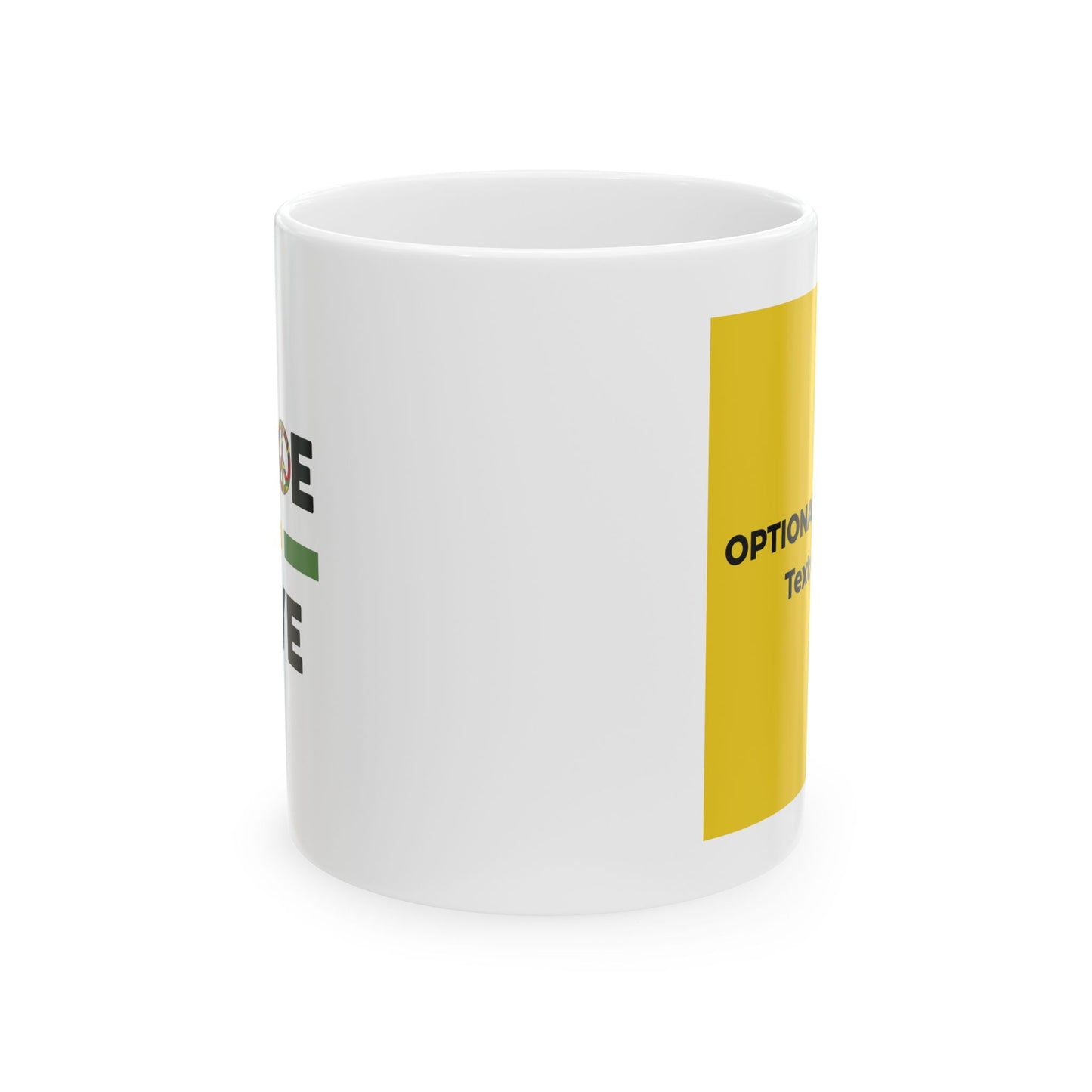 Peace & Love (yellow) - Ceramic Mug - 11oz & 15oz - Perfect Gift for Inspiration & Motivation