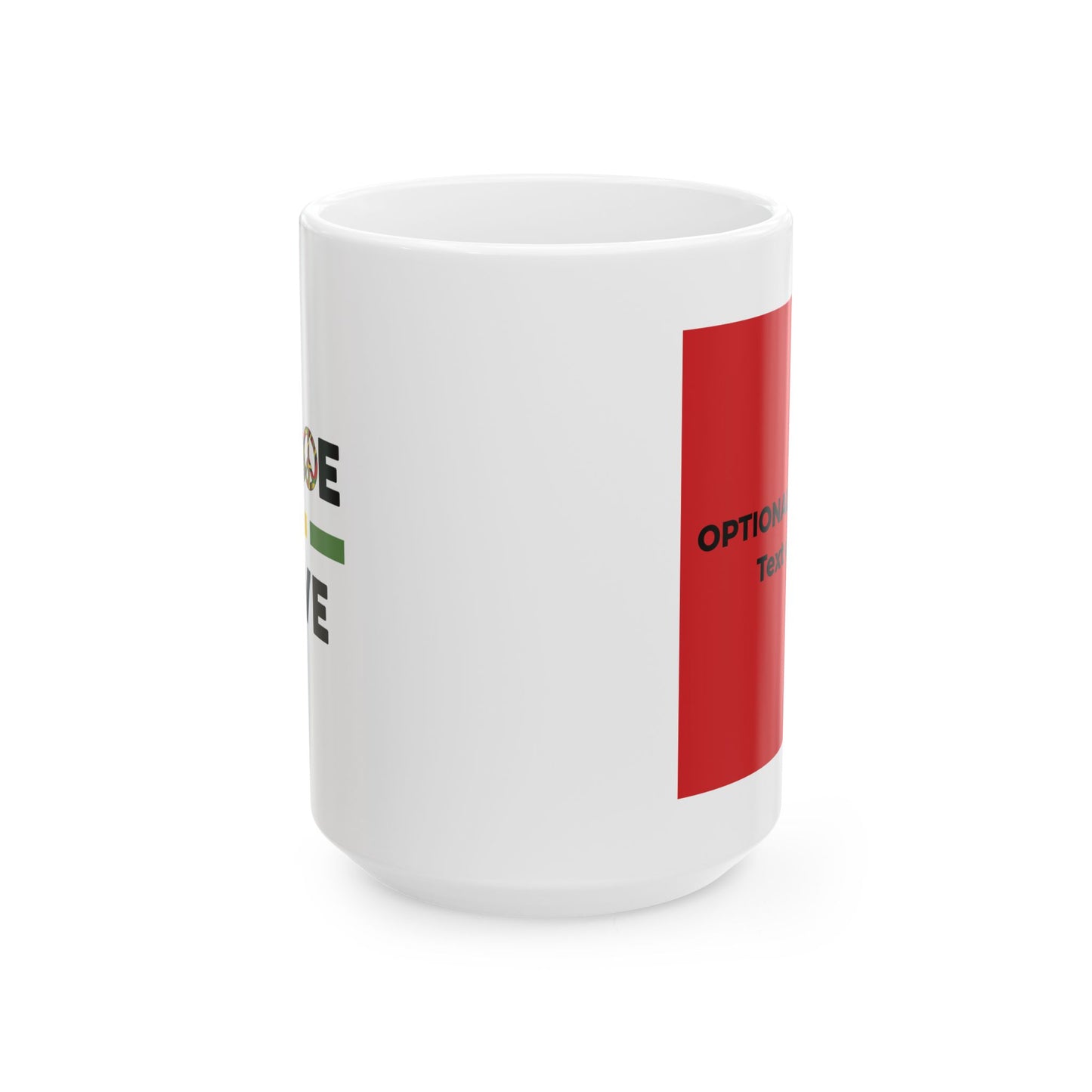 Peace & Love (red) - Ceramic Mug - 11oz & 15oz - Perfect Gift for Inspiration & Motivation