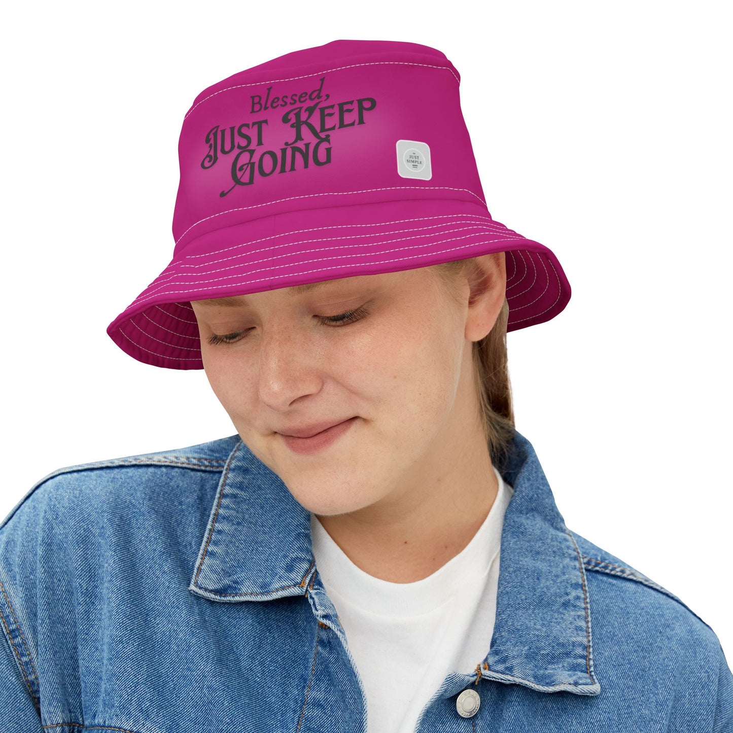 Blessed, Just Keep Going | Unisex Bucket Hat (pink) | The Just Simple Series