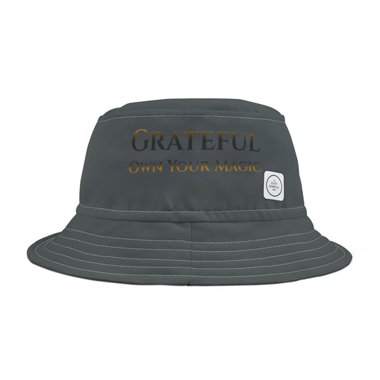 Grateful, Own Your Magic - Bucket Hat (dark grey) | The Just Simple Series