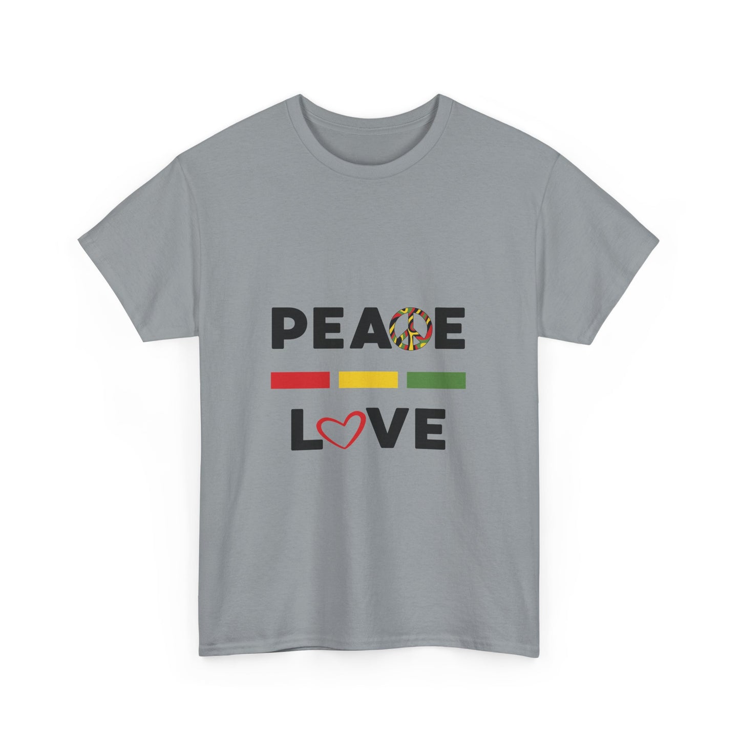 Peace-Love (black lettering) - Heavy Cotton Tee