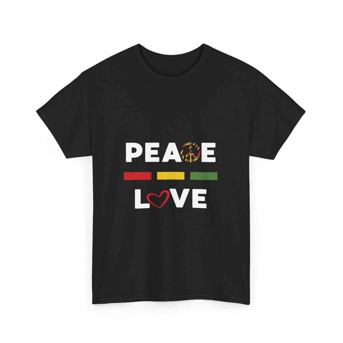 Peace-Love (white lettering) - Heavy Cotton Tee