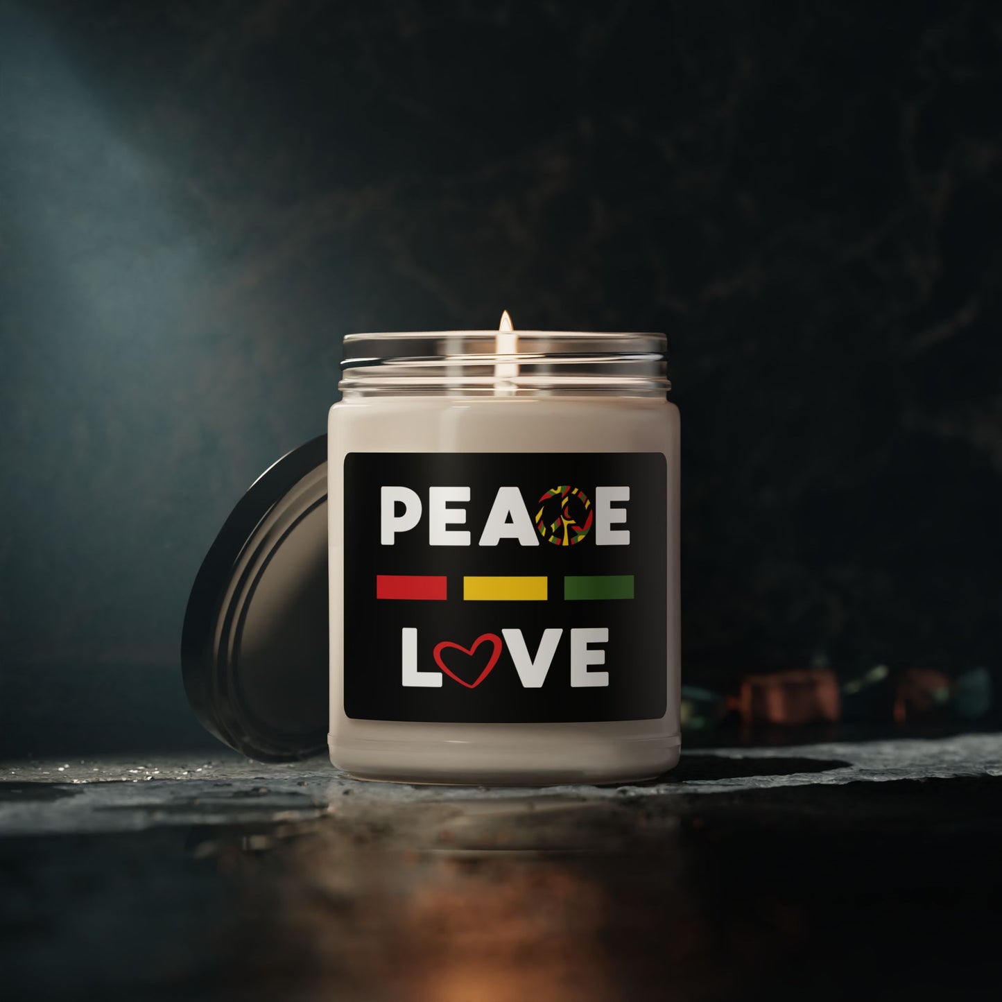 Peace-Love - Clear Jar 9oz, Soy Candle - Aromatherapy Gift