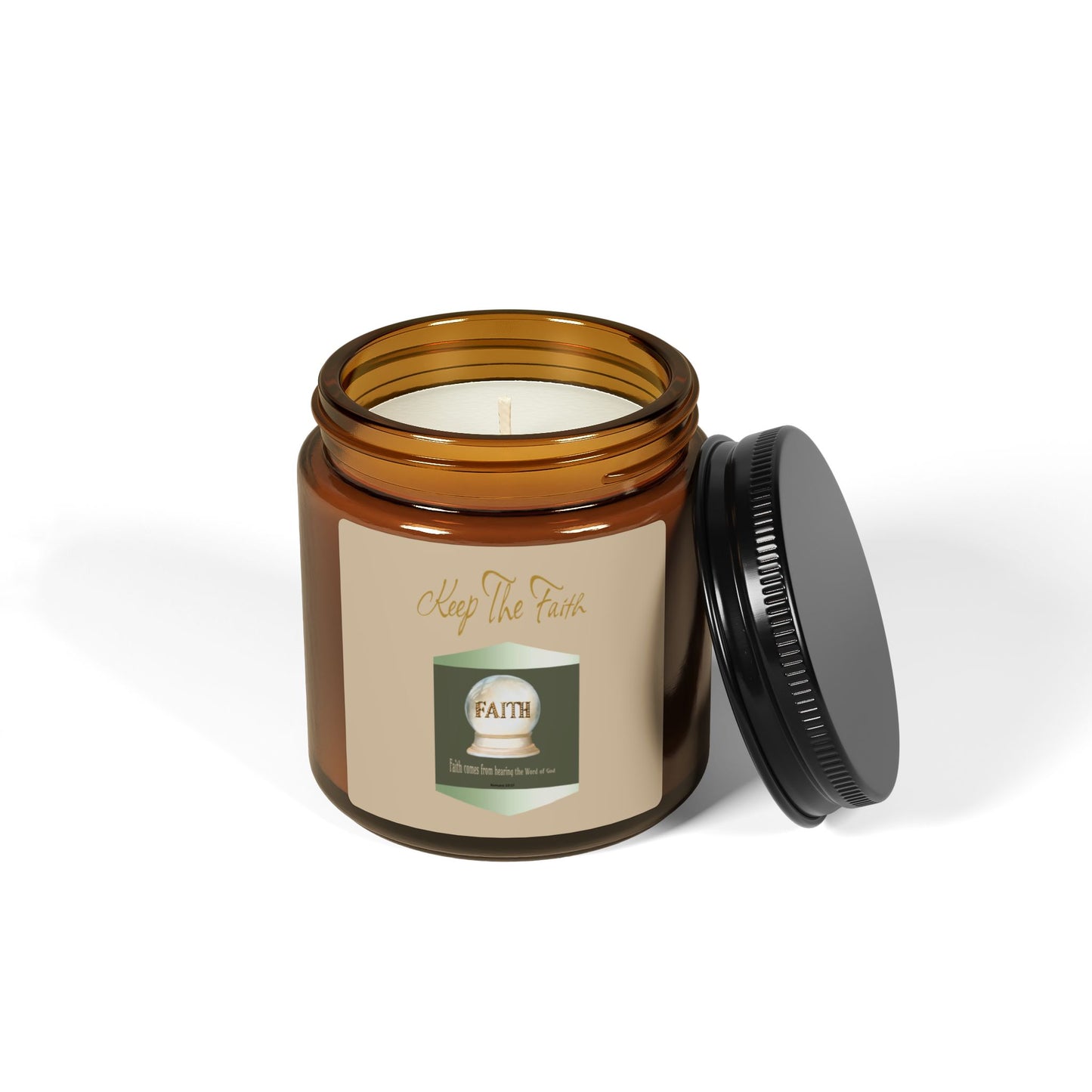 Keep The Faith - Amber Jar 4oz, Soy Candle - Perfect for Relaxation and Spiritual Moments