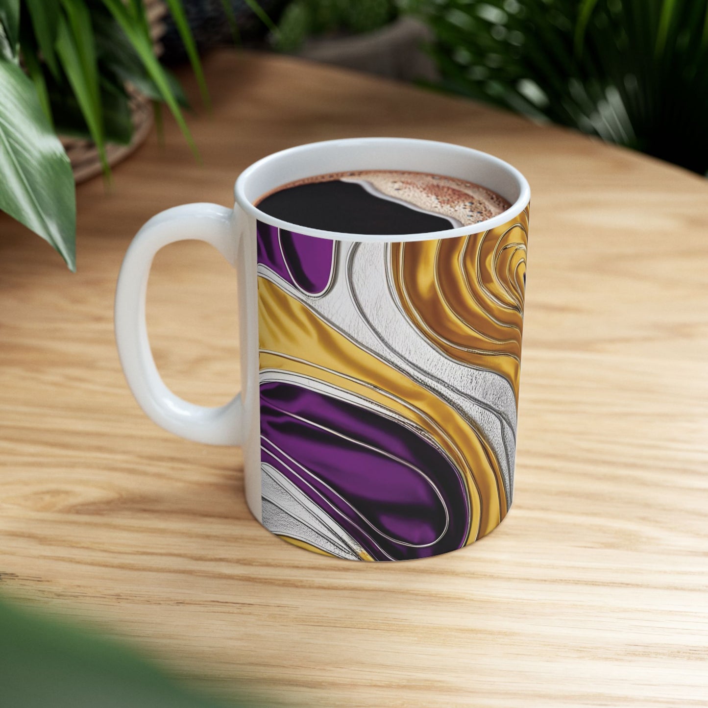 Purple Twist - Vibrant Swirl Ceramic Mug - Unique Design for Coffee Lovers