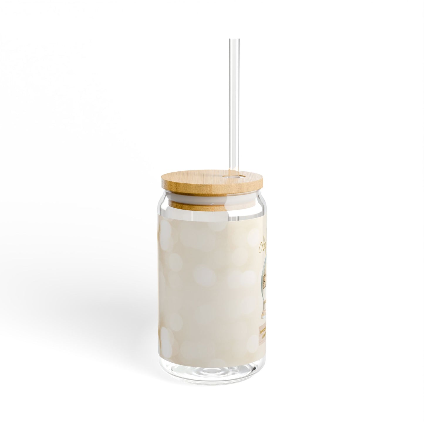 Keep The Faith - Inspirational Sipper Glass | 16oz Drink Jar with Bamboo Lid and Straw
