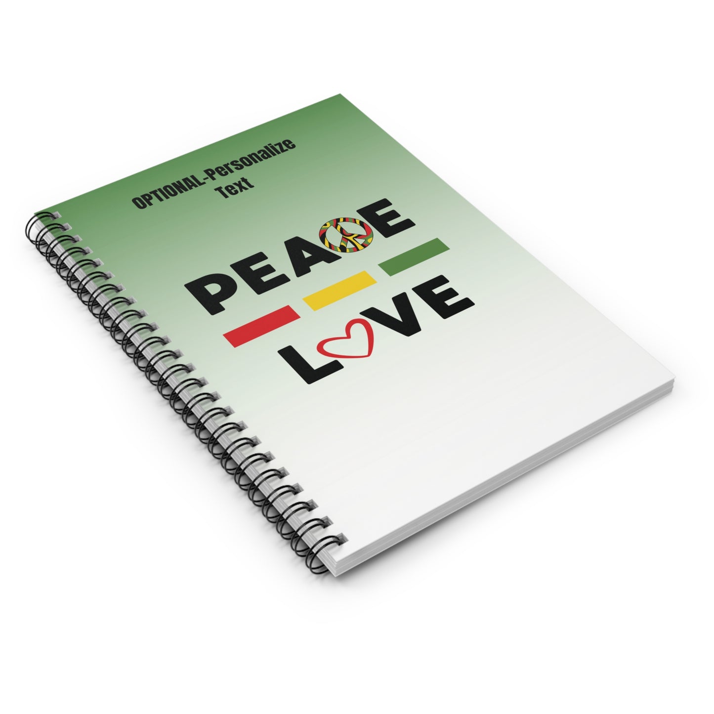 Peace & Love - Personalized Spiral Notebook