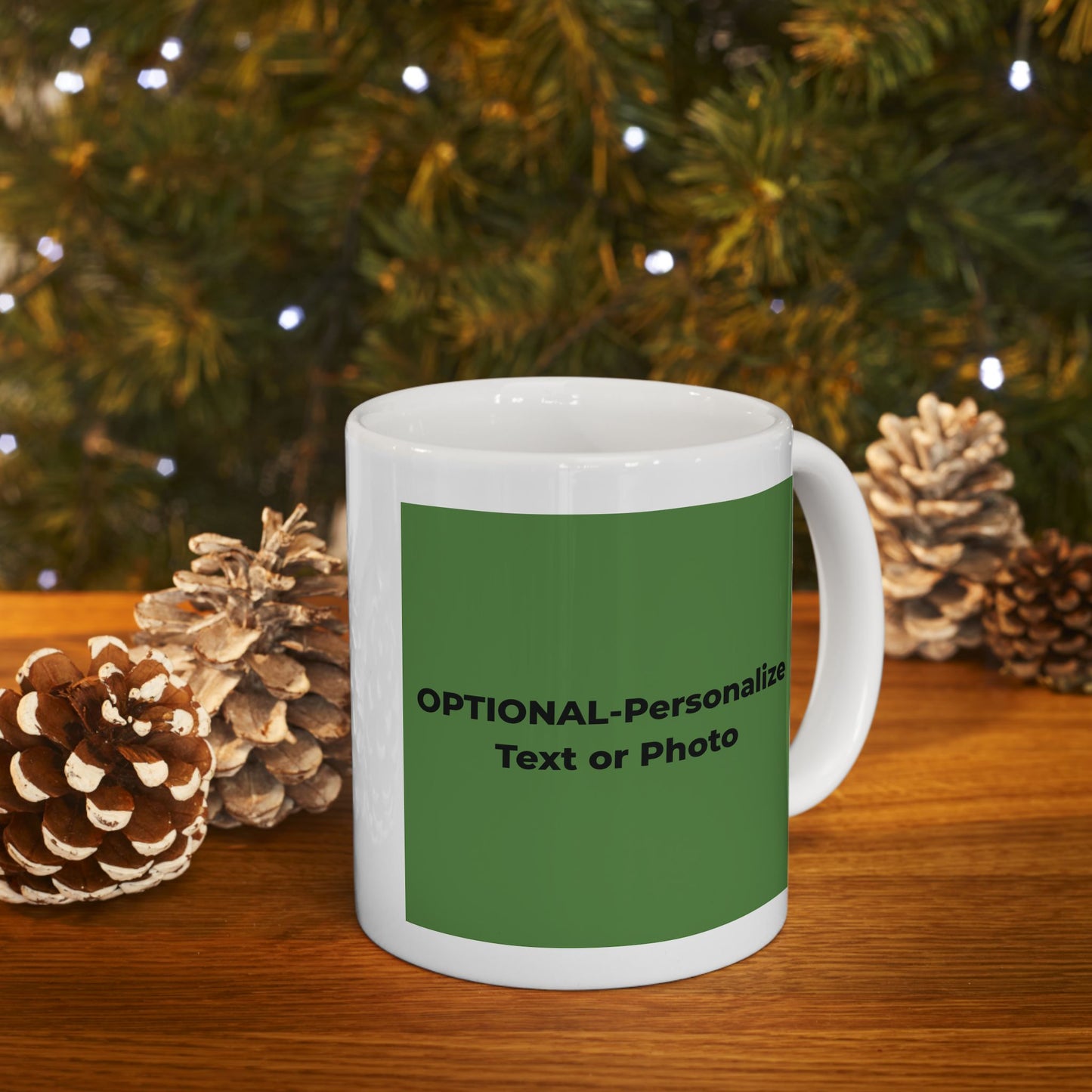 Peace & Love (green) - Ceramic Mug - 11oz & 15oz - Perfect Gift for Inspiration & Motivation
