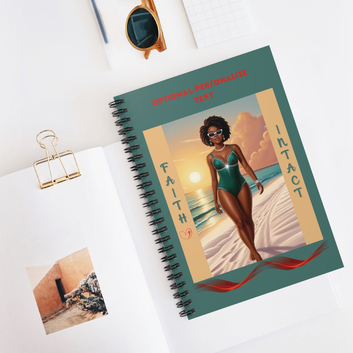 Faith Intact - Spiral Notebook, with Beach Illustration