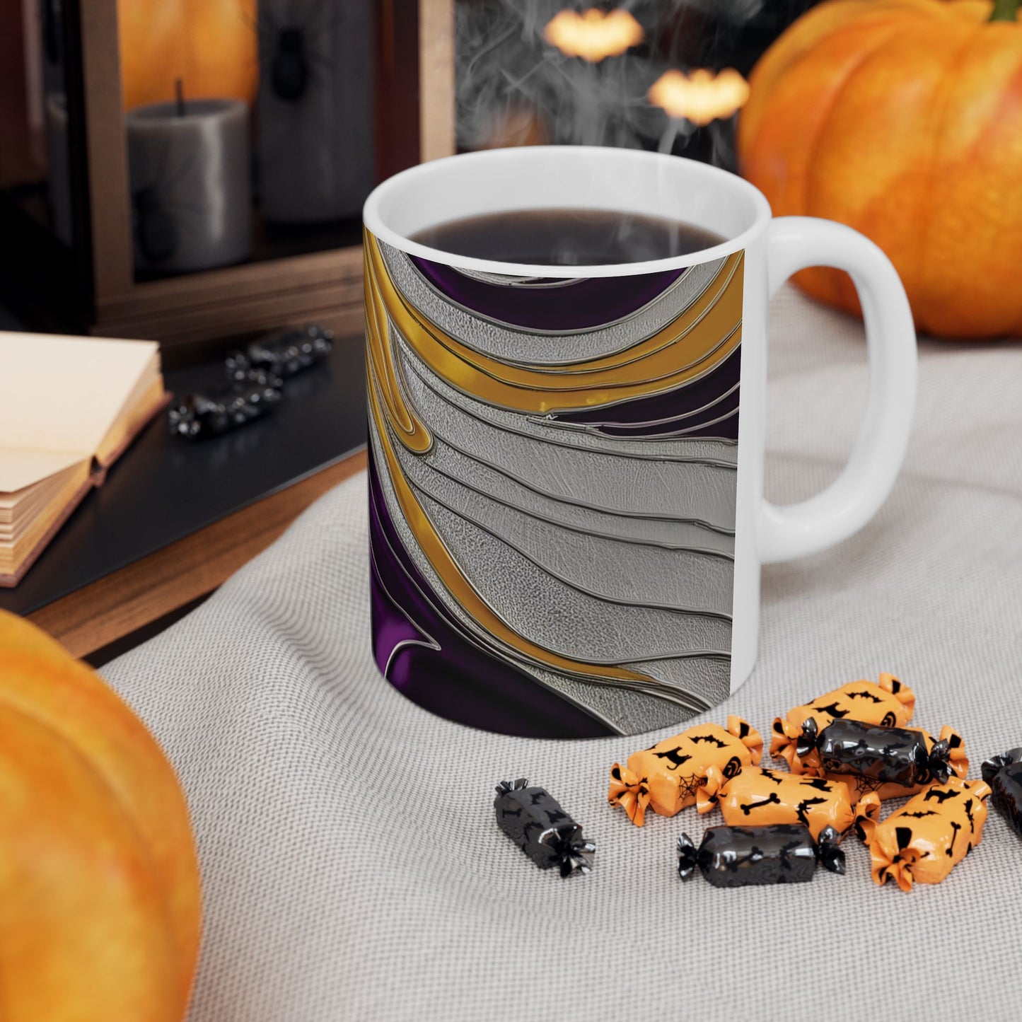 Purple Twist - Vibrant Swirl Ceramic Mug - Unique Design for Coffee Lovers