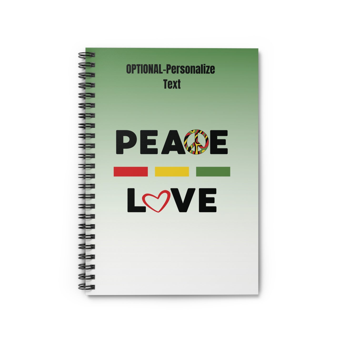Peace & Love - Personalized Spiral Notebook