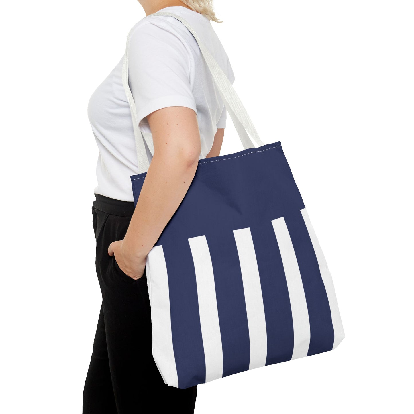 La Strie (navy & white) - Tote Bag - Stylish Beach Vibes for Every Occasion!