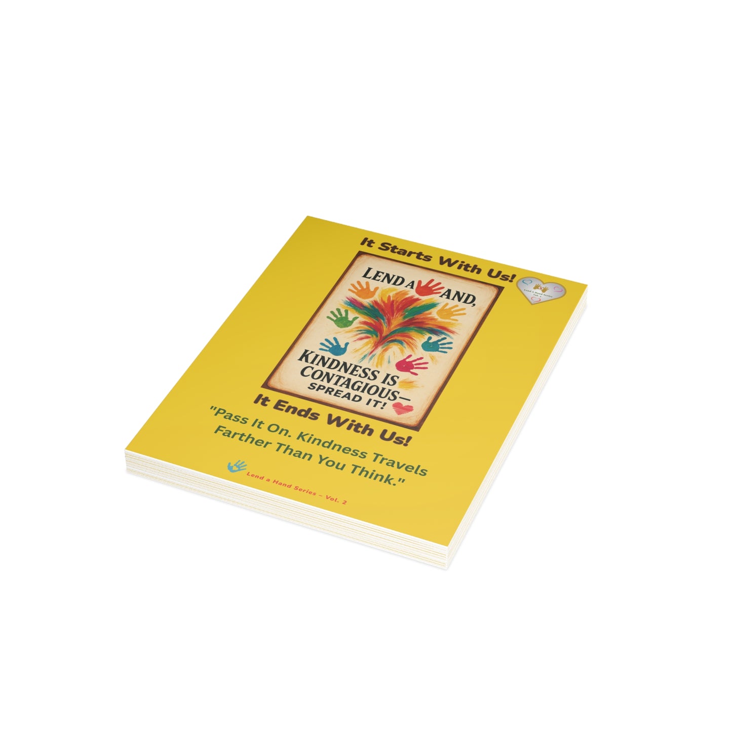 Lend a Hand, Lift a Heart - Postcard (vertical) Vol. 2 | "Pass It On. Kindness Travels Farther Than You Think."