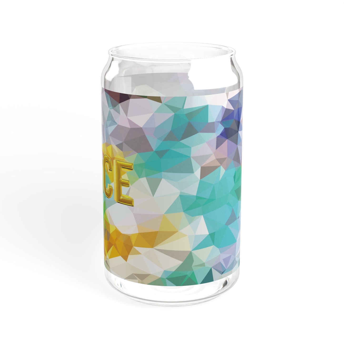 Peace Amarilla - Sipper Glass 16oz, Eco-Friendly Drinkware