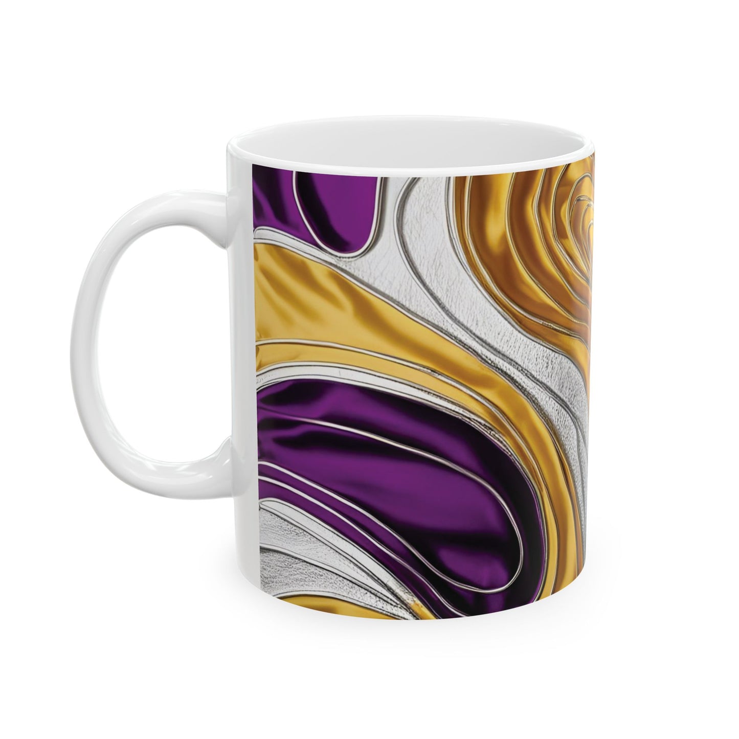 Purple Twist - Vibrant Swirl Ceramic Mug - Unique Design for Coffee Lovers