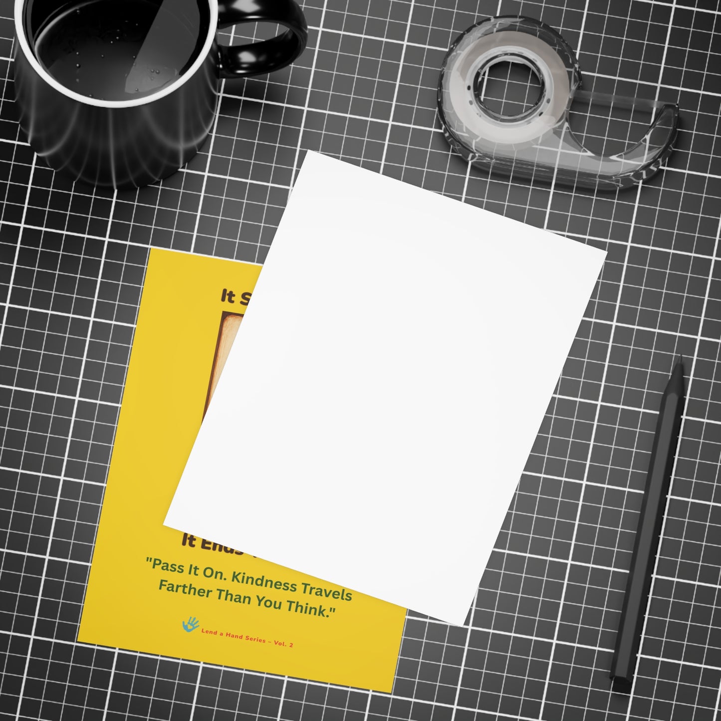 Lend a Hand, Lift a Heart - Postcard (vertical) Vol. 2 | "Pass It On. Kindness Travels Farther Than You Think."