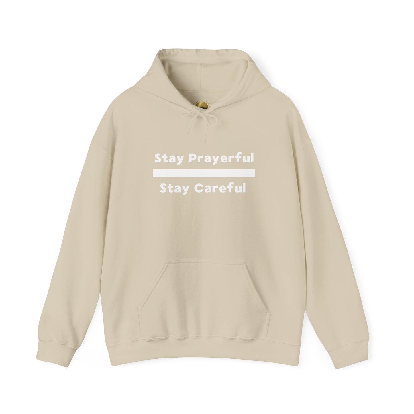 Stay Prayerful-Stay Careful (white letters) Unisex Heavy Blend™ Hooded Sweatshirt